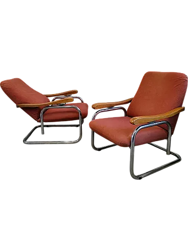 Pair of reclining armchairs, 70s