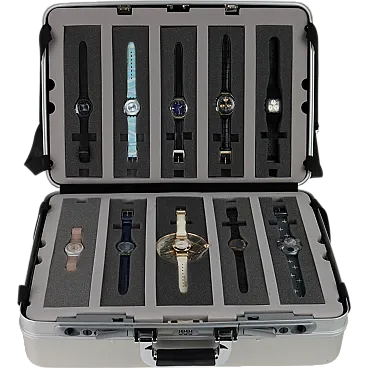 Case with 20 Swatch 007 James Bond Watches, 2000s