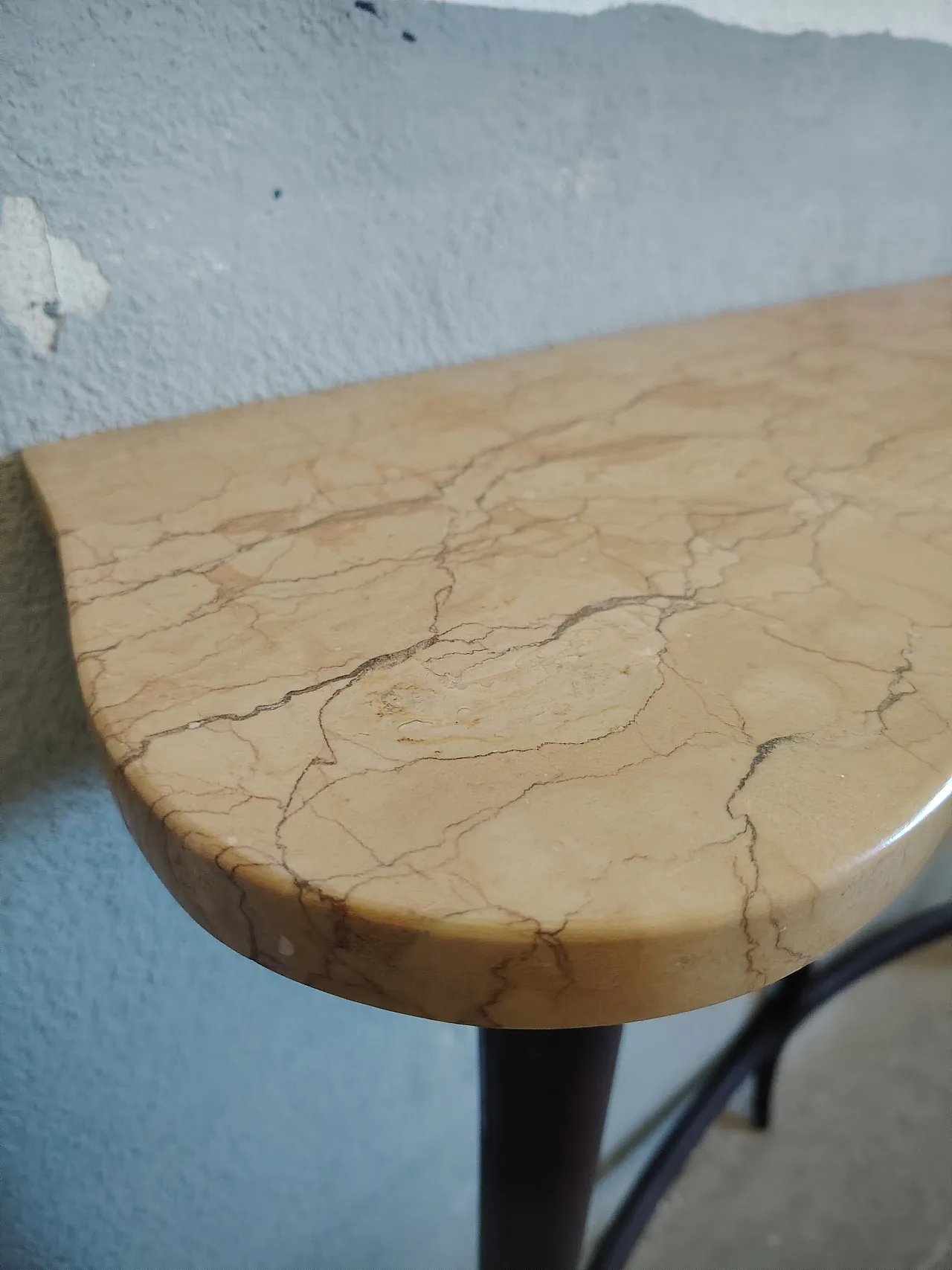 Wood and marble console table by Ezio Minotti, 50s 8