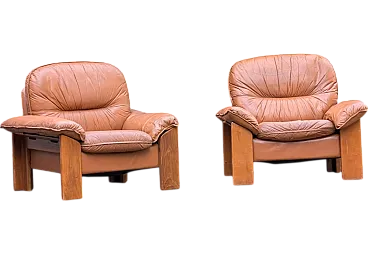 Pair of Brutalist Armchairs by Mobilgirgi, 1970s