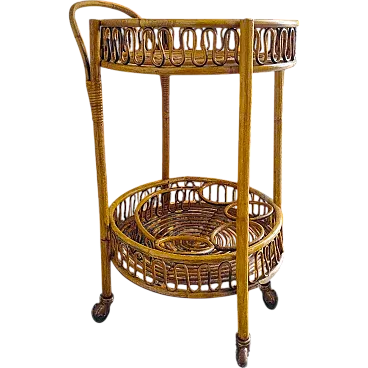 Bamboo and rattan bar trolley by Franco Albini, 1960s