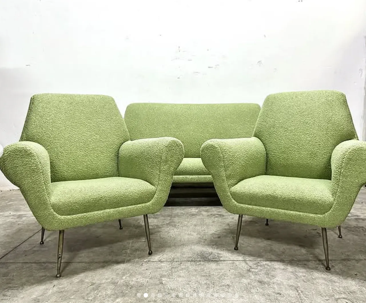 Divano con coppia di poltrone di Gigi Radice per Minotti, anni '60 2