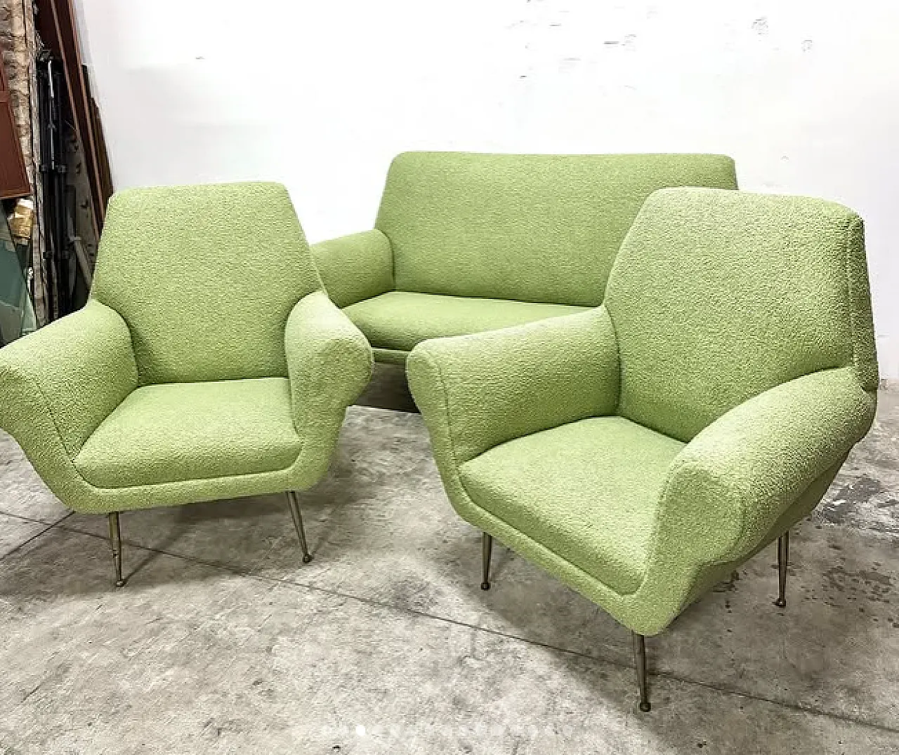 Divano con coppia di poltrone di Gigi Radice per Minotti, anni '60 3