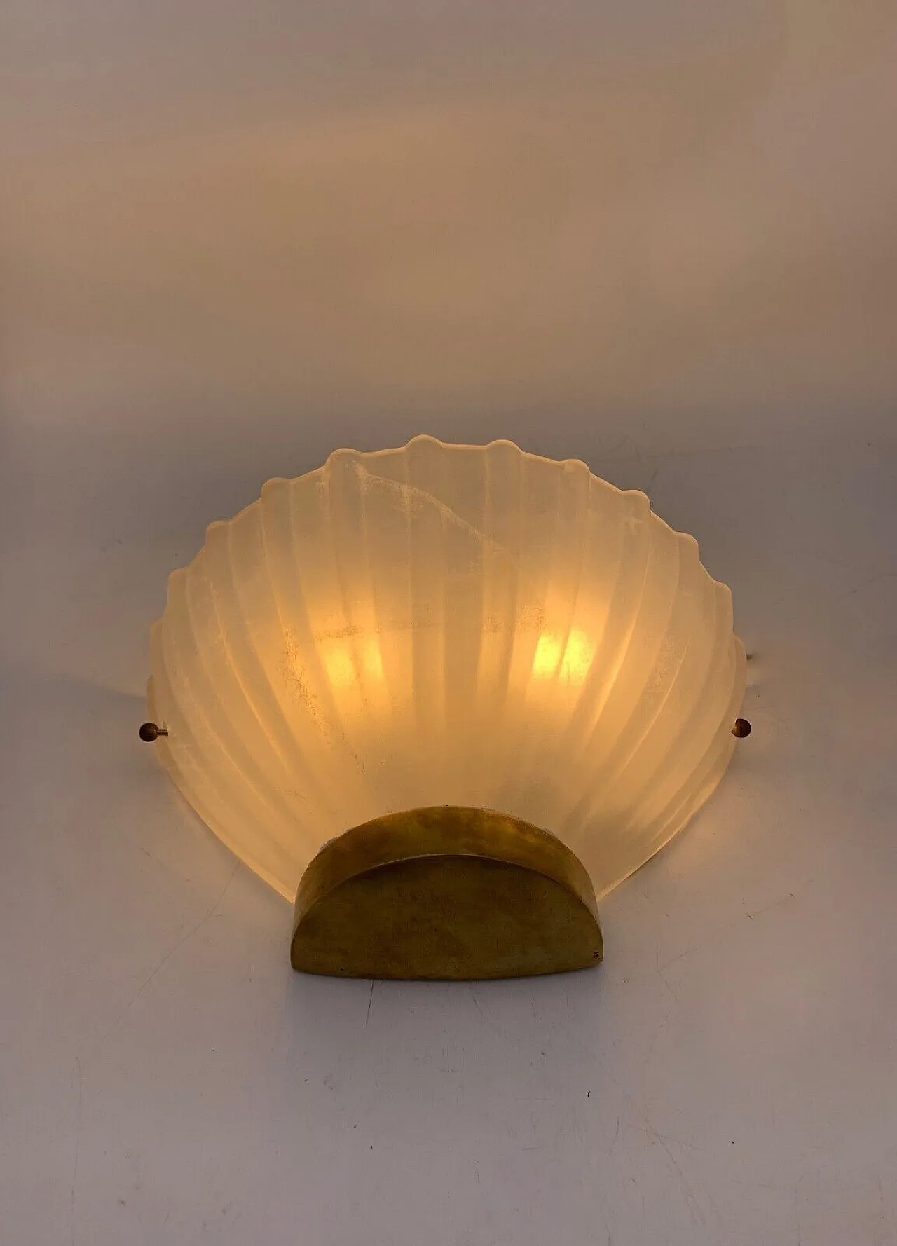 Glass and brass wall lamp by Seguso, late 20th century 1