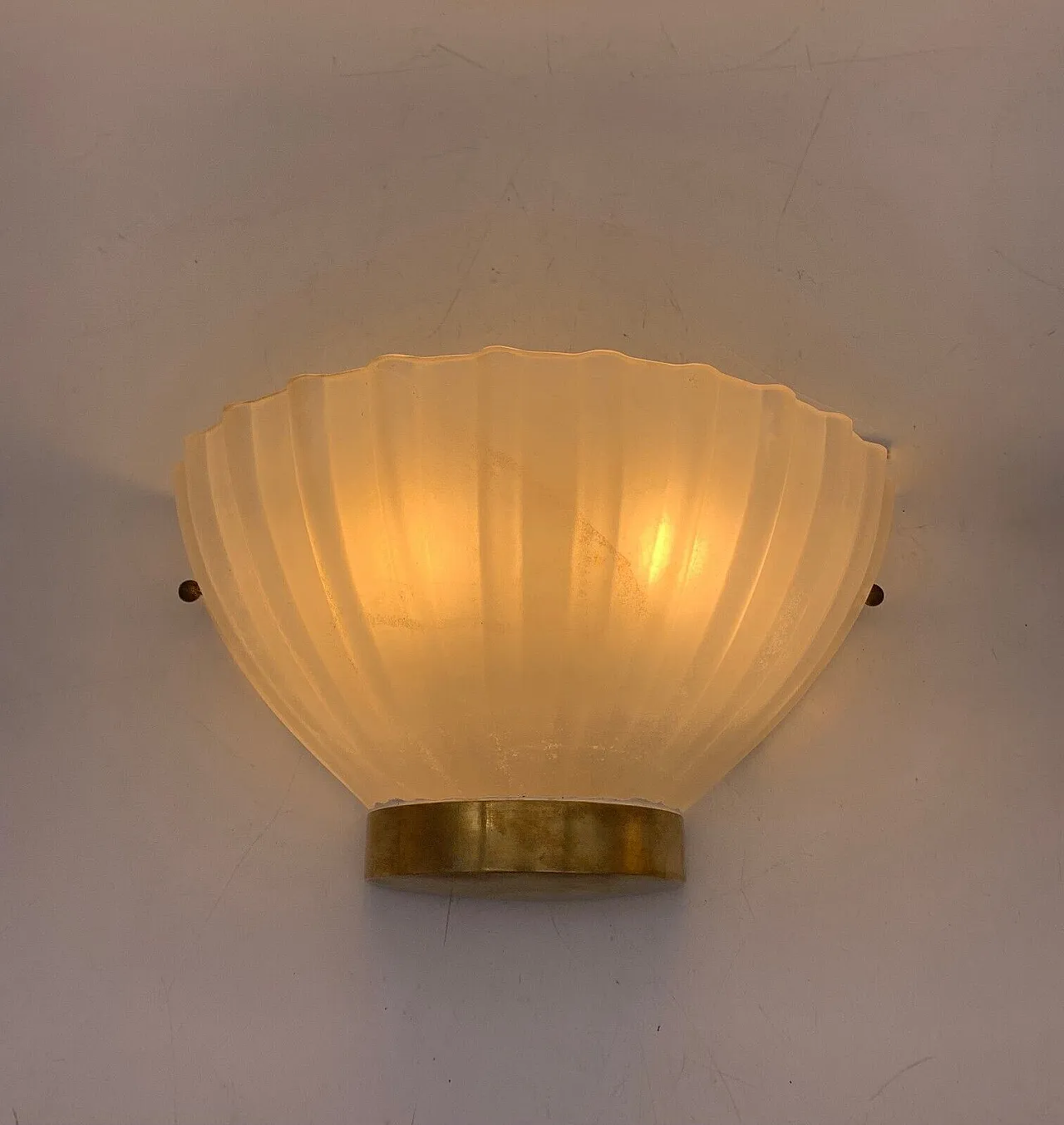 Glass and brass wall lamp by Seguso, late 20th century 5