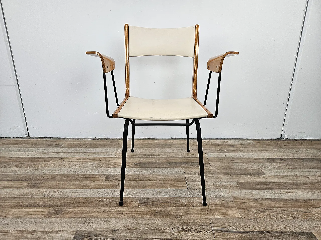 Boomerang chair by Carlo De Carli white seat, 1950s 2