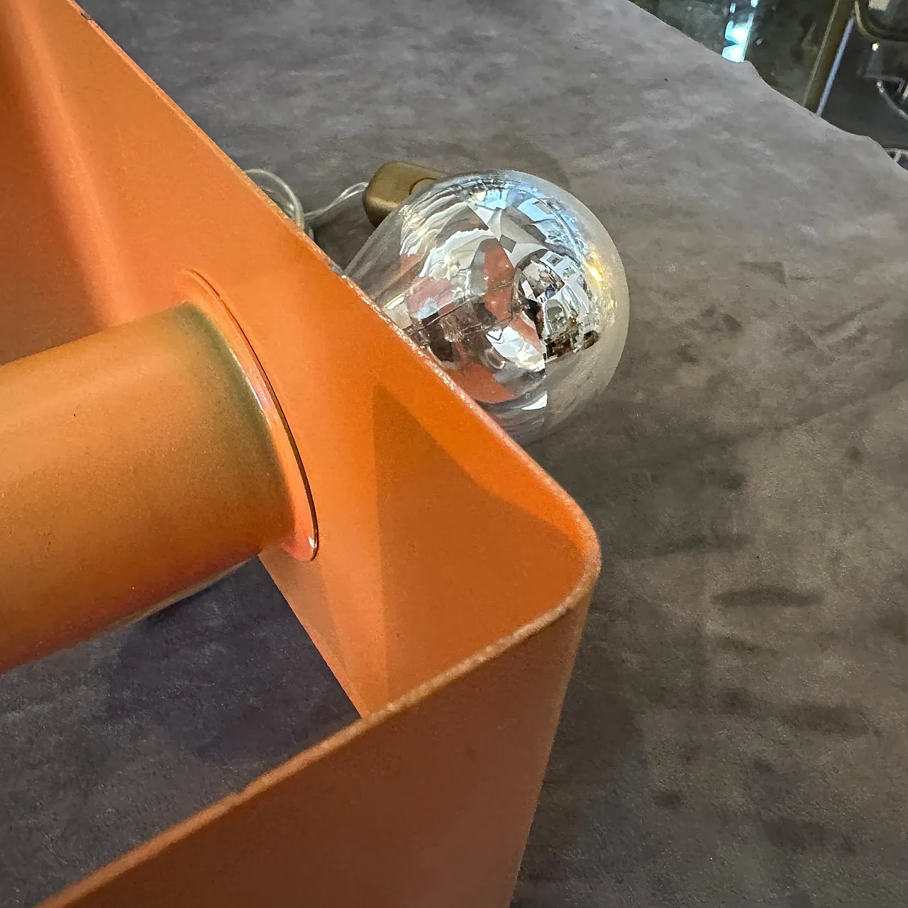 Orange-painted metal table lamp, 1970s 6