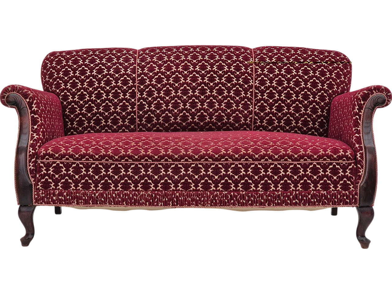 Danish 3 seater sofa velour, 1950s 17