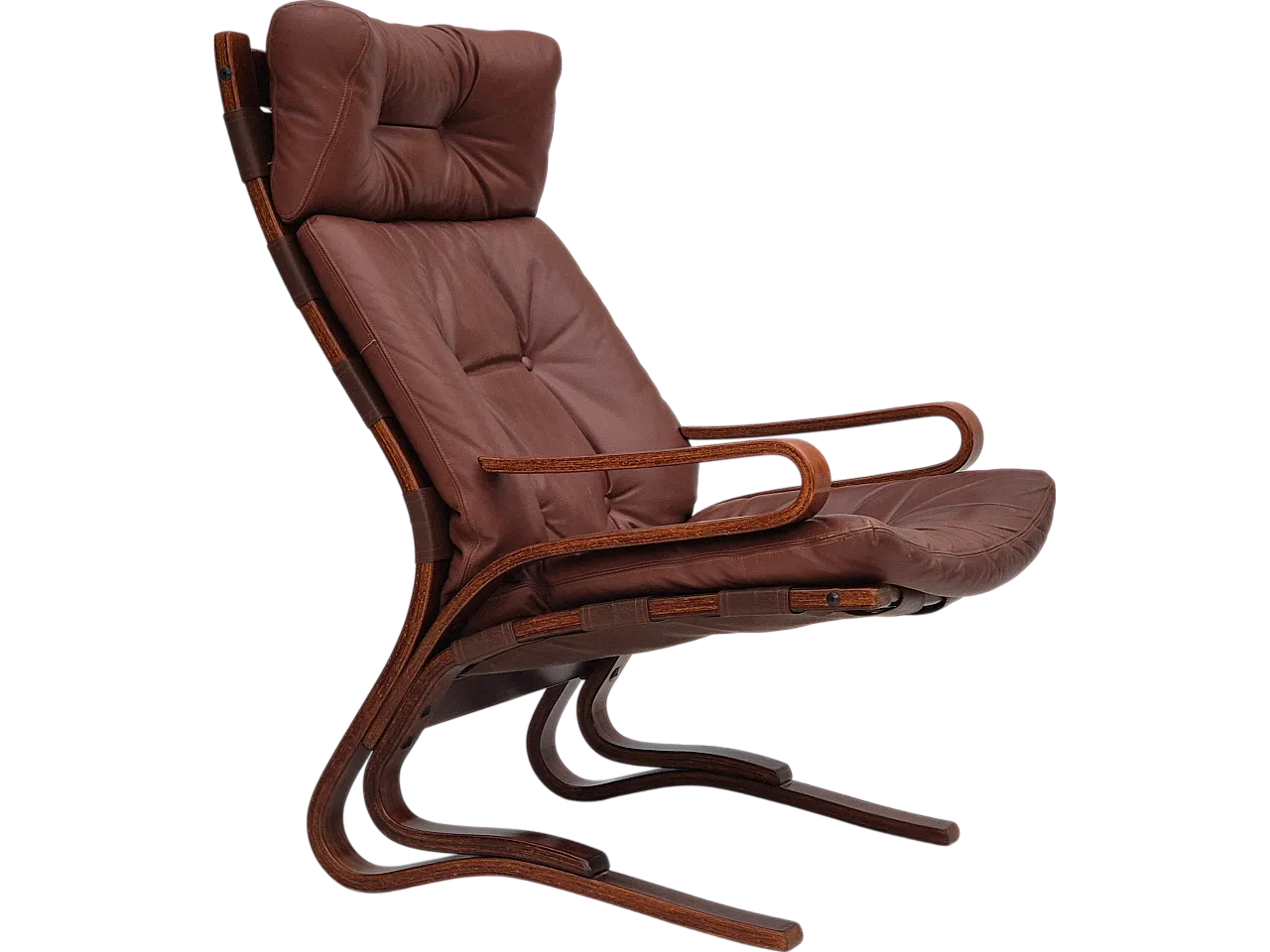 Scandinavian lounge chair leather, 1970s 22