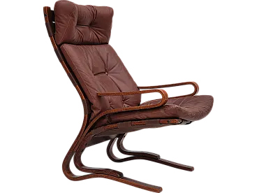 Scandinavian lounge chair leather, 1970s