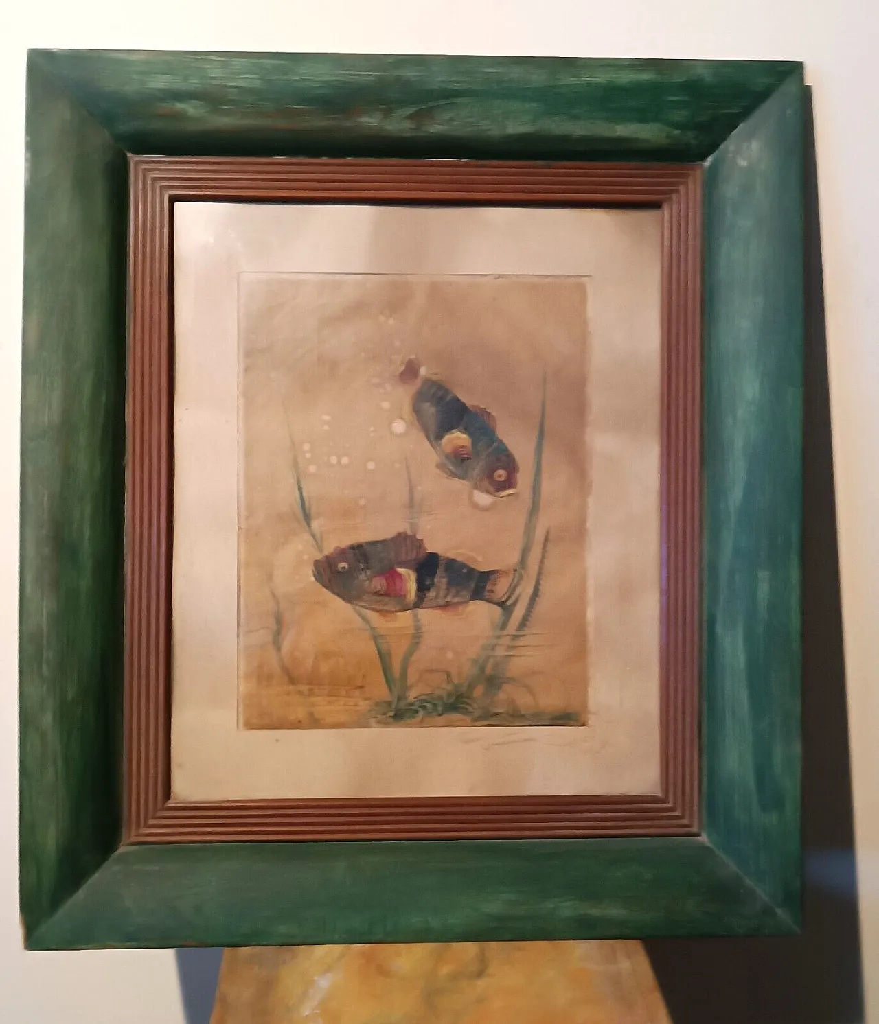 Fish by Silvio Polloni, mixed media on paper, 1920s 1