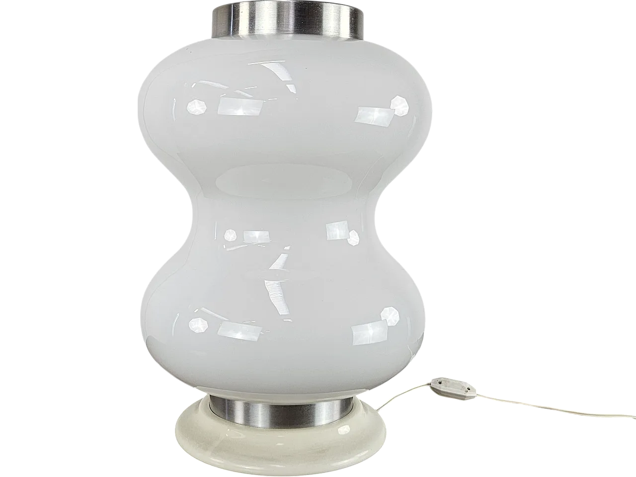 Table lamp in white glass and metal 15