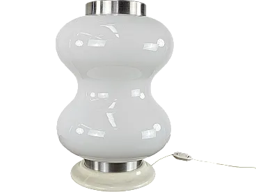 Table lamp in white glass and metal