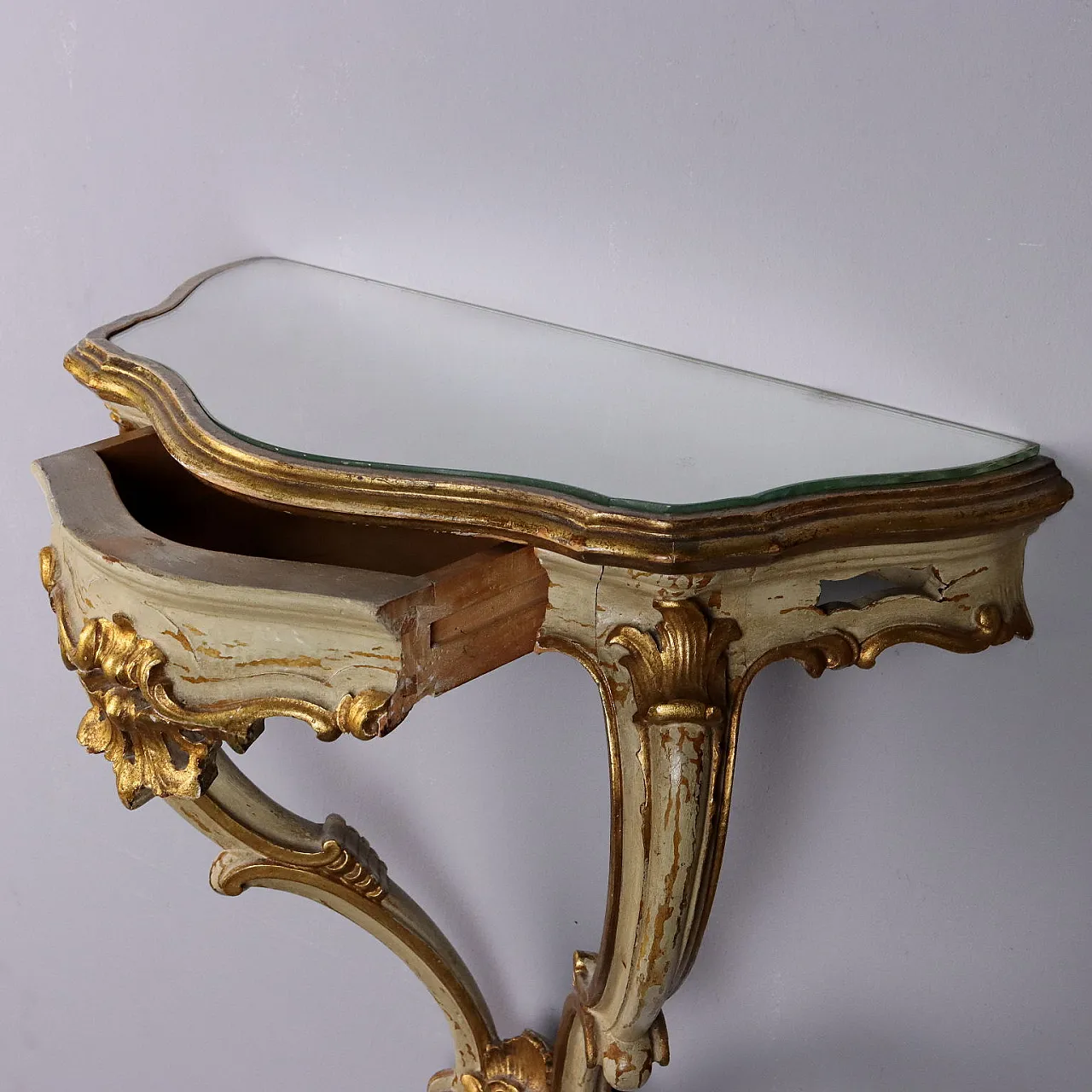 Pair of Rococo style consoles, 20th century 4