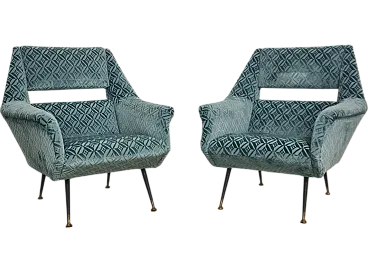 Pair of armchairs by Gigi Radice for Minotti, 50s