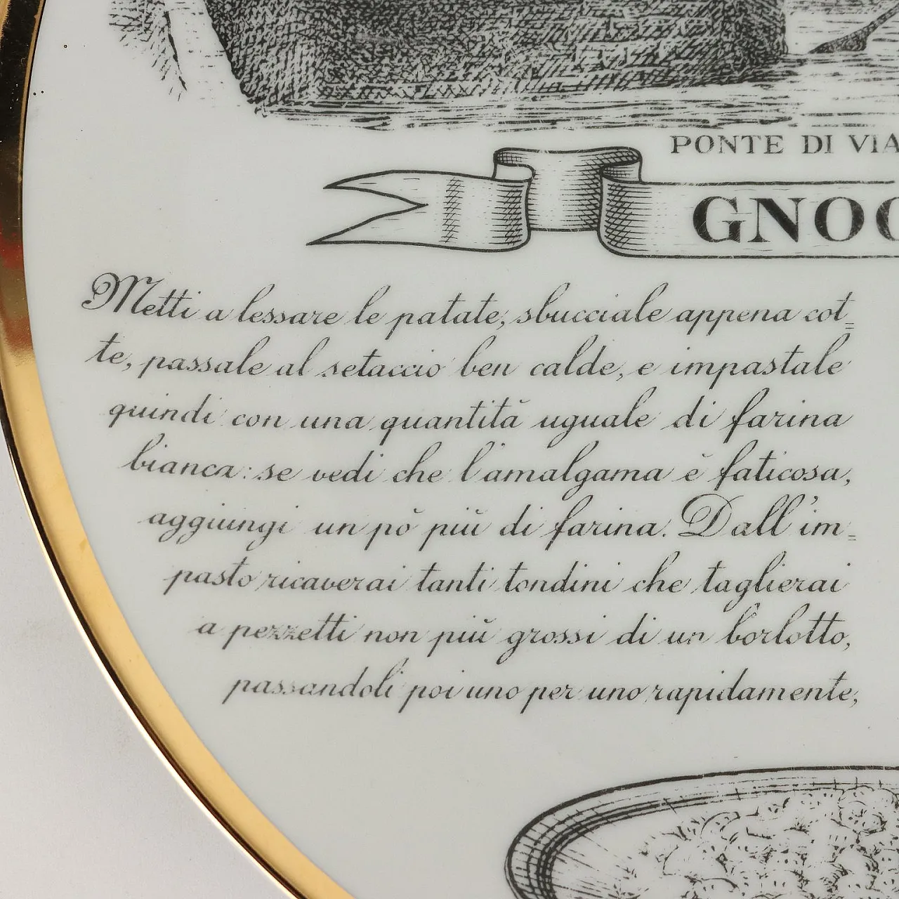 Piatto Specialità Milanesi di Piero Fornasetti, anni '60 6