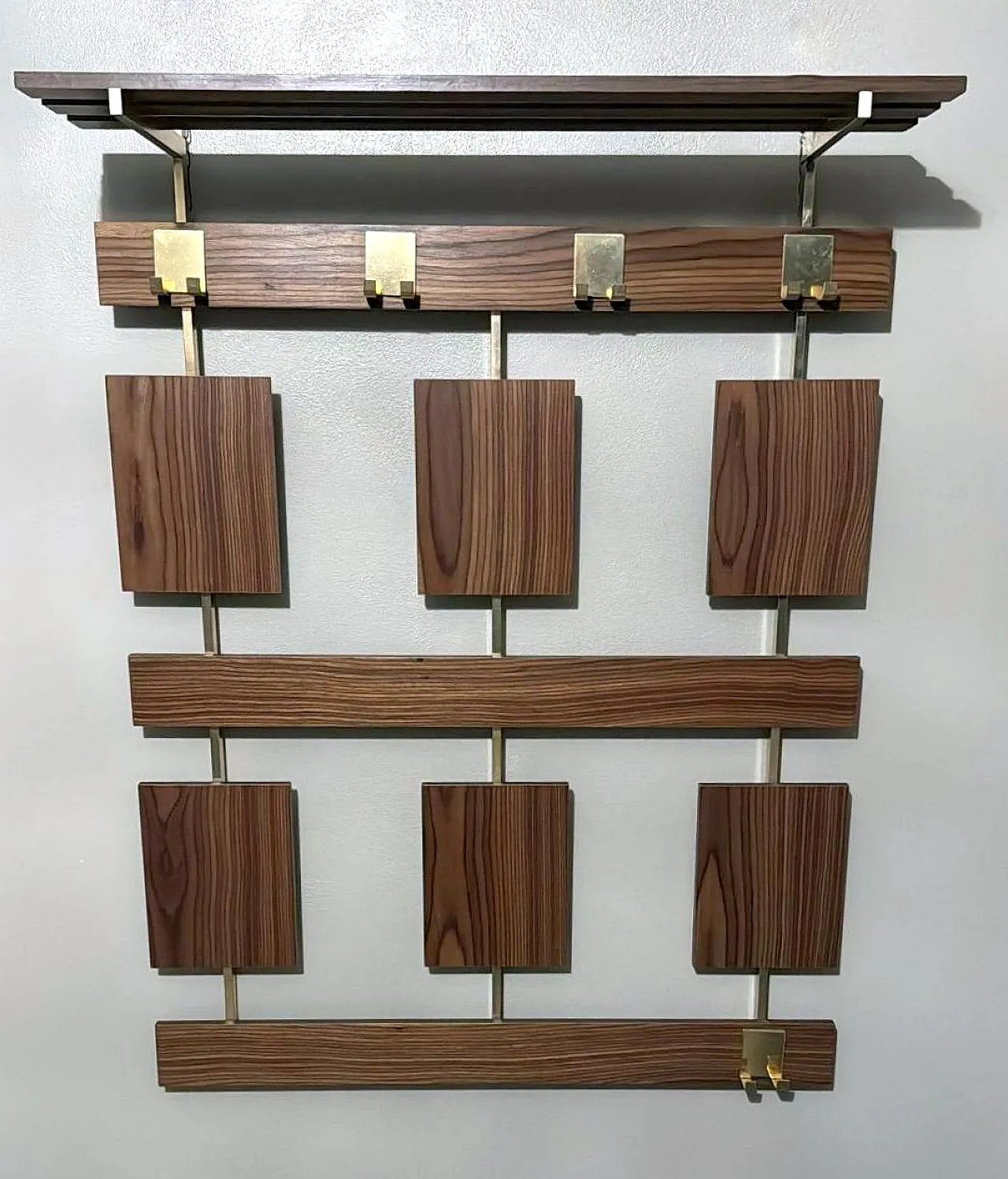 Medieval teak and brass wall-hanging, 1970s 2