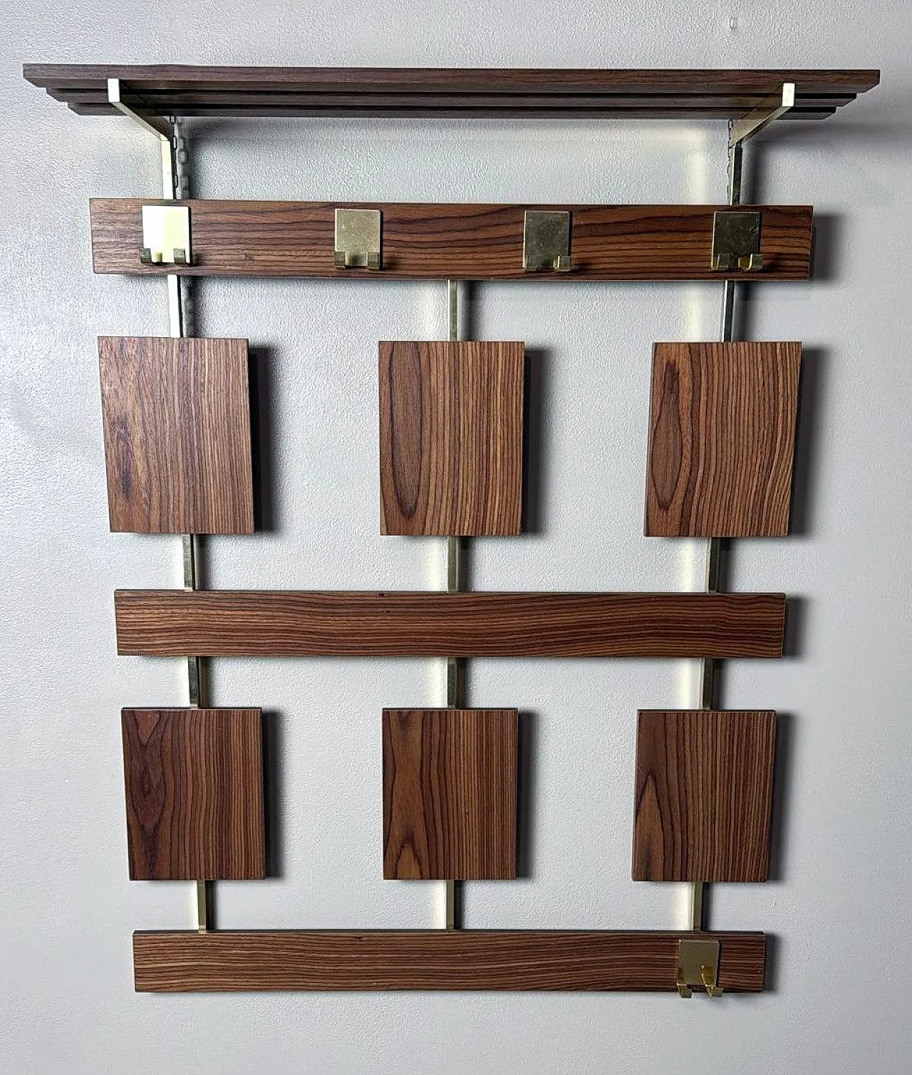 Medieval teak and brass wall-hanging, 1970s 3