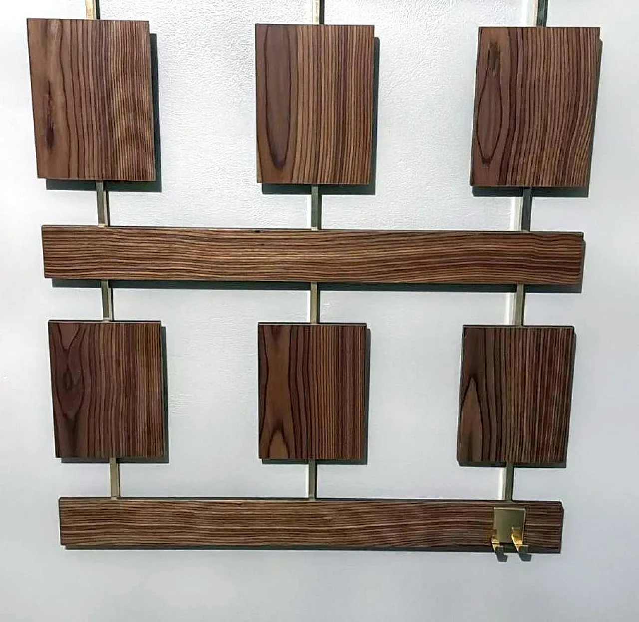 Medieval teak and brass wall-hanging, 1970s 5