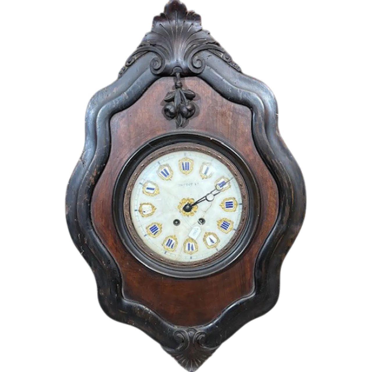 Walnut and rosewood “Ox's eye” wall clock, 1850 14