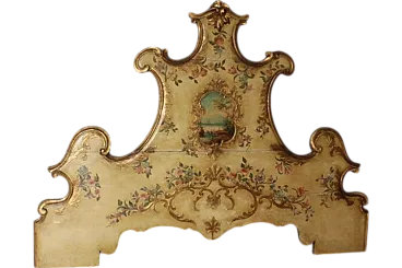 Painted and gilded wooden headboard, mid 19th century