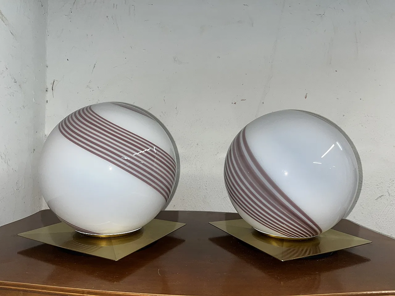 Pair of Swirl table lamp, 70s 4