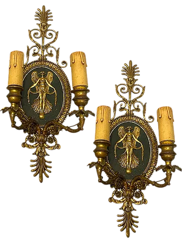 Pair of sconces in bronze, 1930s