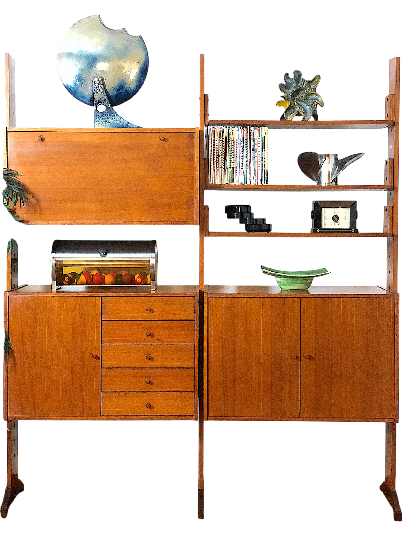 2-bay double-sided bookcase, 1960s 16