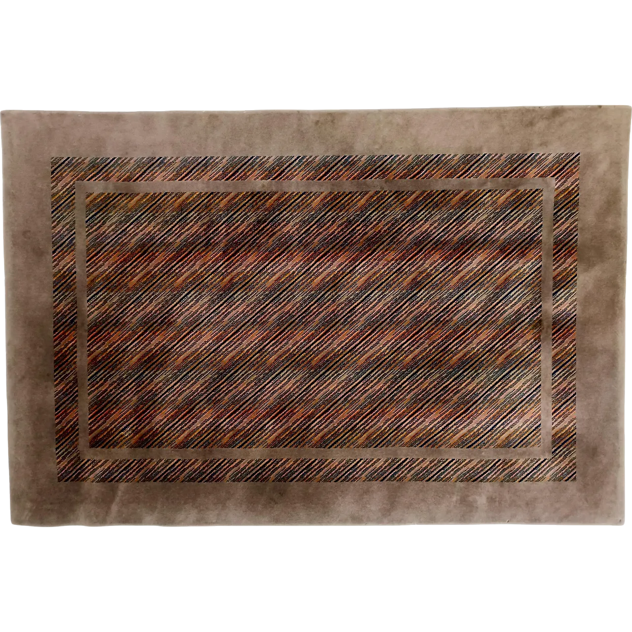 Rectangular Brown Wool Carpet by Missoni, Italy 1980s 9