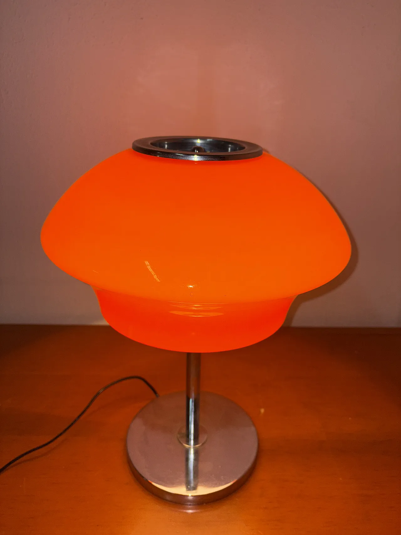 Orange table lamp, 70s 2