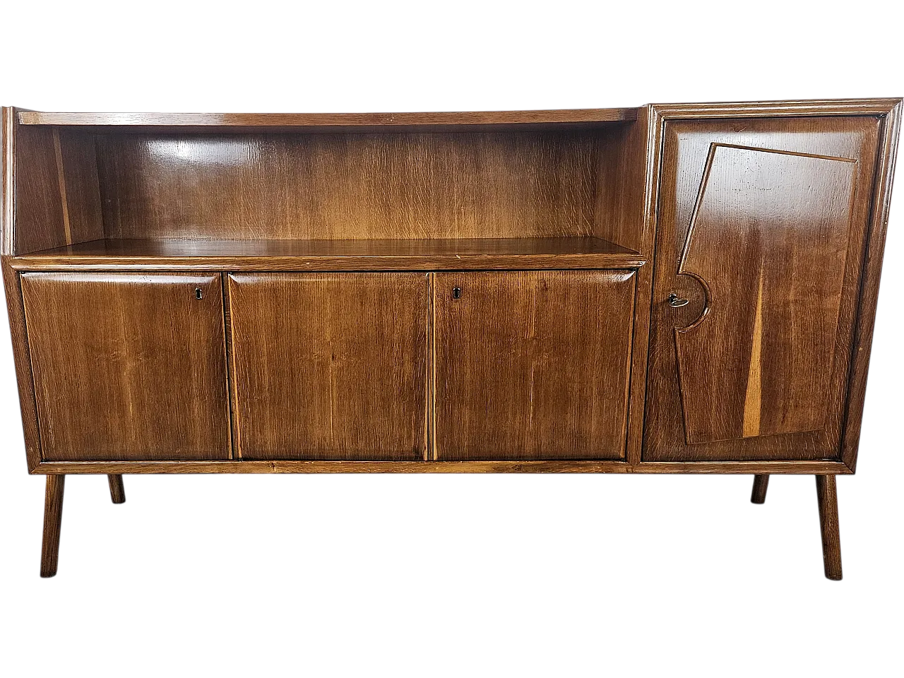 Art Decò sideboard in walnut-stained beech, 1950s 31