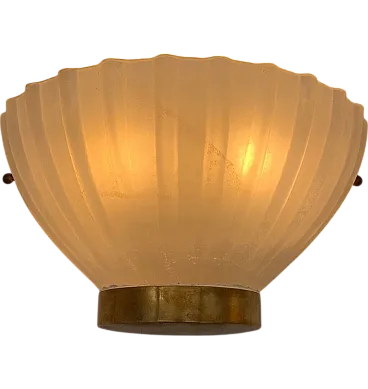 Glass and brass wall lamp by Seguso, late 20th century