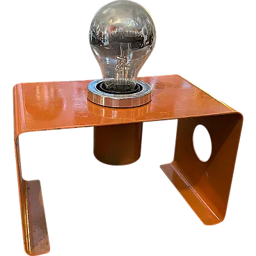 Orange-painted metal table lamp, 1970s