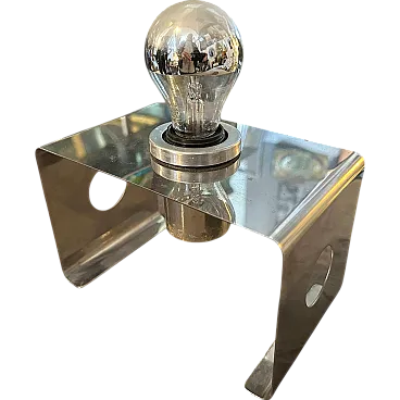 Rectangular chromed metal table lamp, 1970s