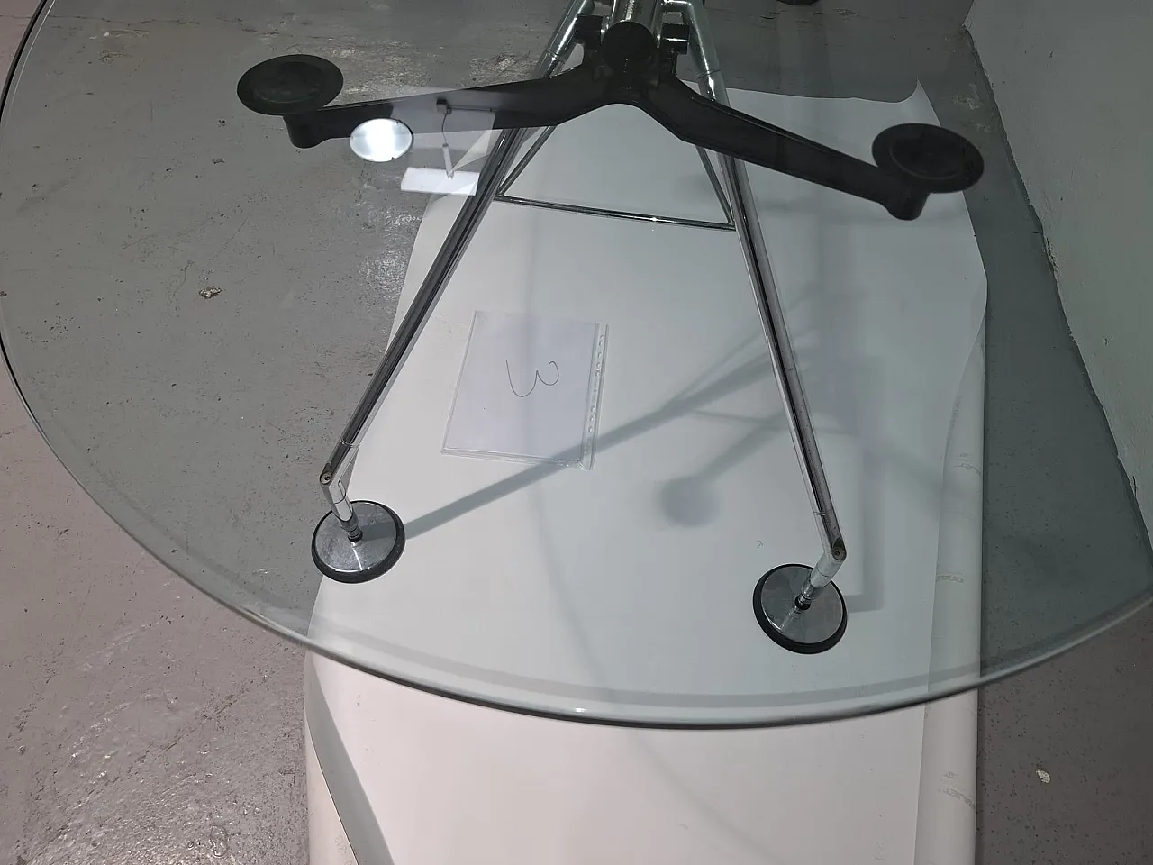 Oval glass and metal table by Norman Foster for Tecno, 2000s 13