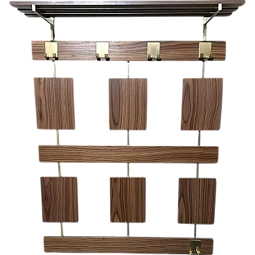 Medieval teak and brass wall-hanging, 1970s