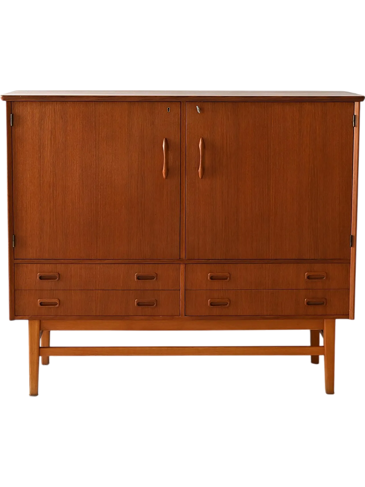 Scandinavian teak highboard, 1960s 11