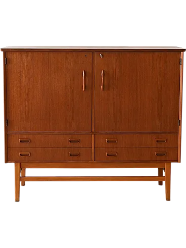 Scandinavian teak highboard, 1960s