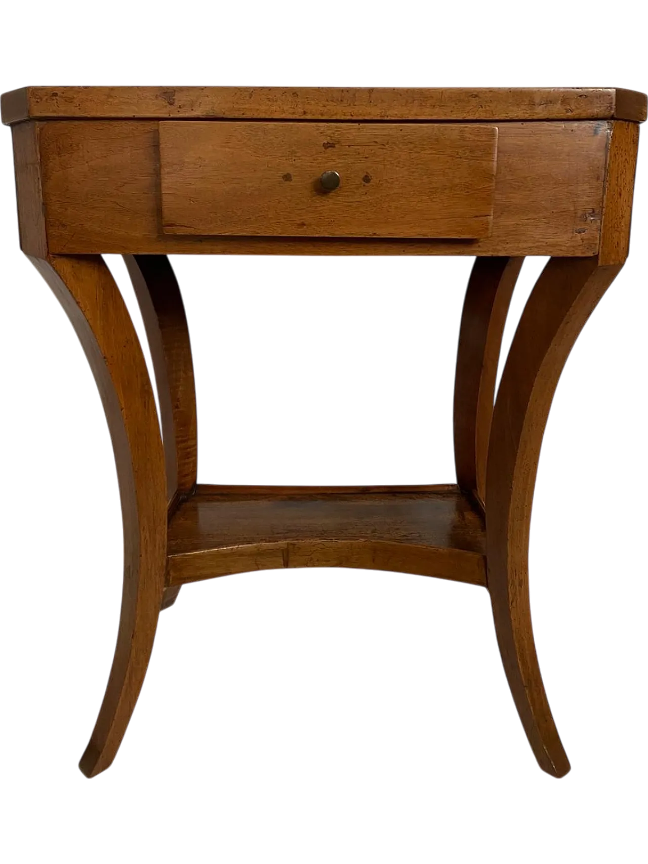 Directoire Walnut working table with mouved legs, 19th century 8