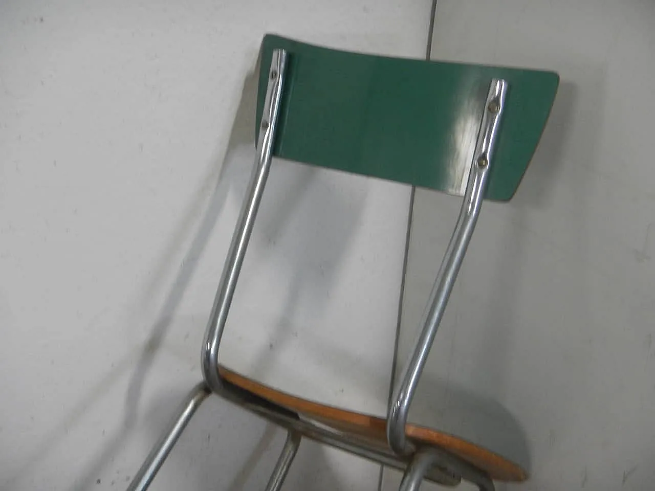 Pair of green formica chairs, 1950 1