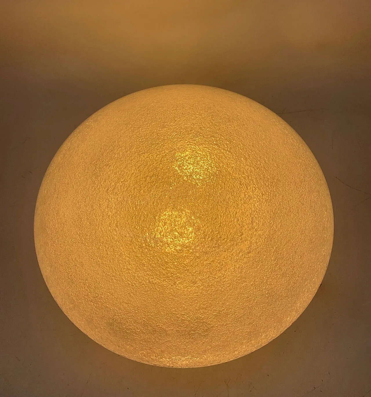 Pulegoso glass ceiling lamp attributed to Seguso, 1960s 4