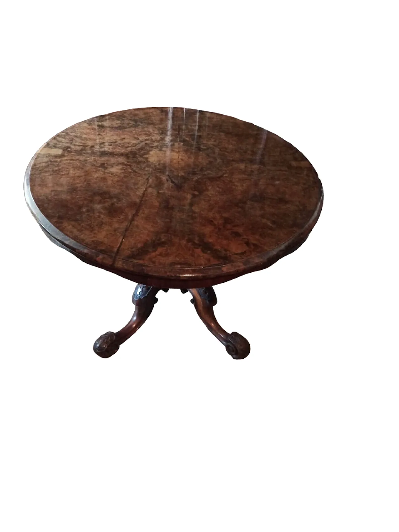 Solid mahogany and walnut root table, 19th century 3