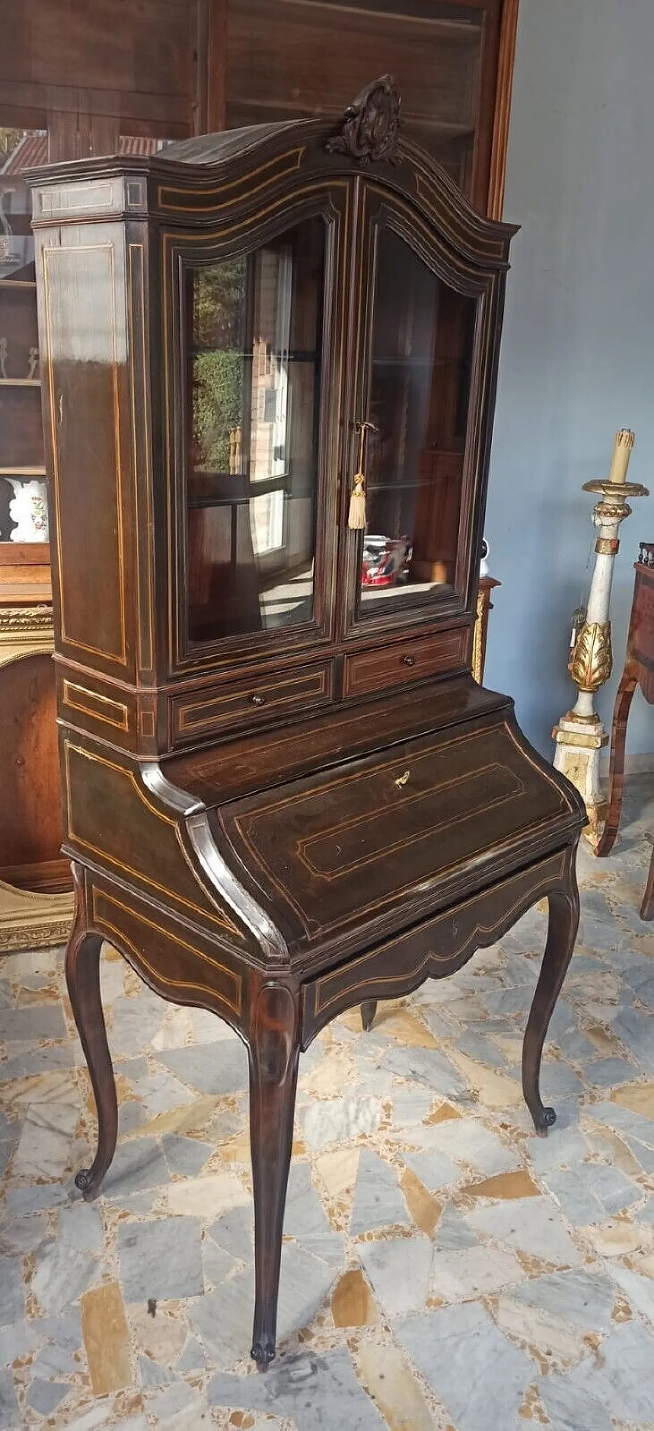 Mahogany bureau with Napoleon III riser, 19th century 3