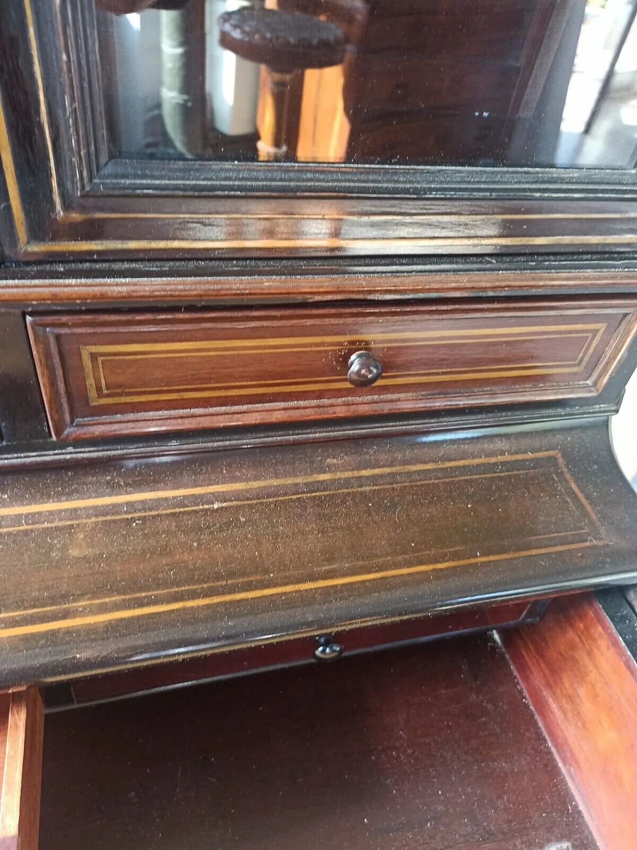 Mahogany bureau with Napoleon III riser, 19th century 5