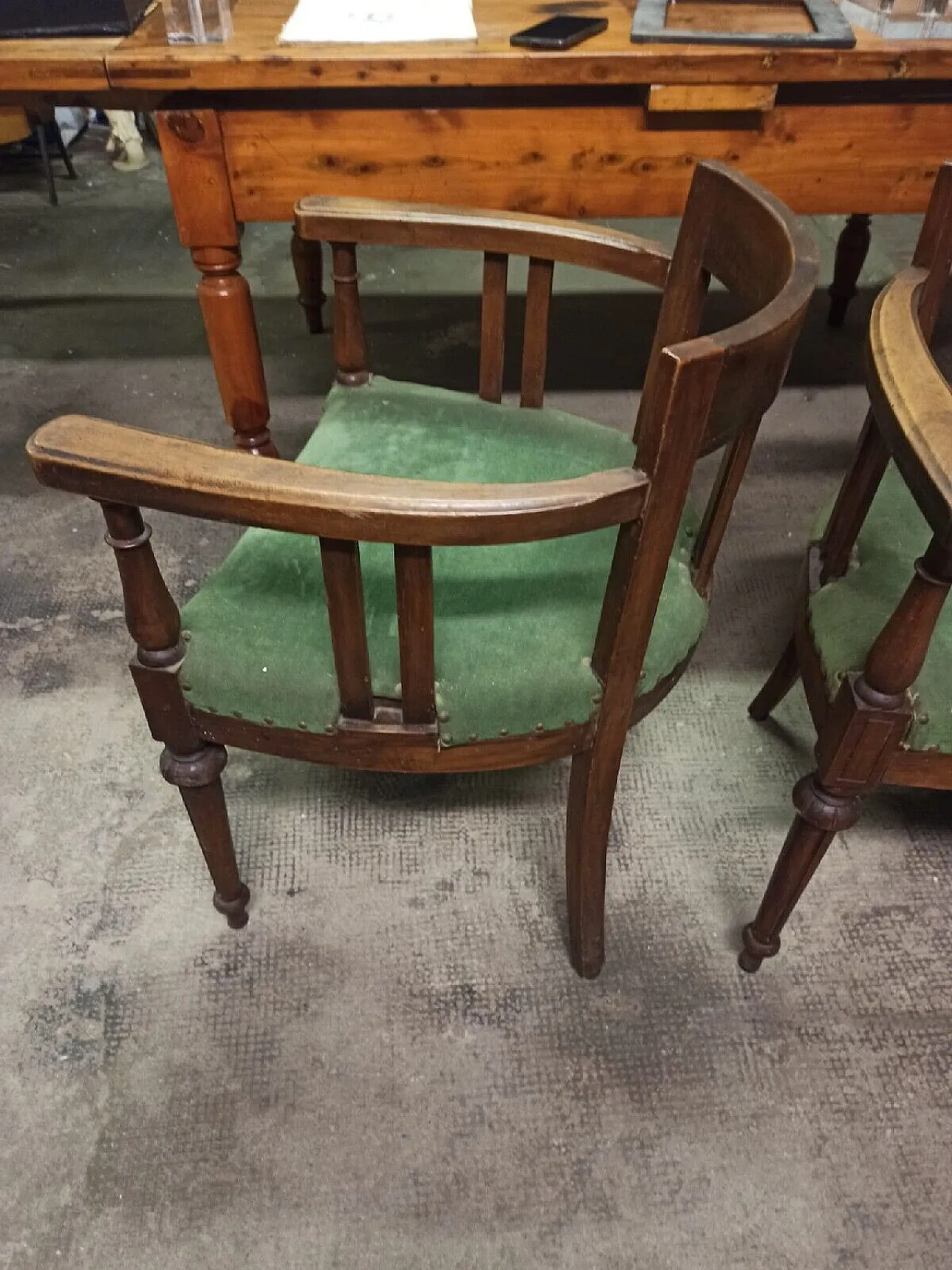 Pair of Genoese walnut armchairs, 19th century 10