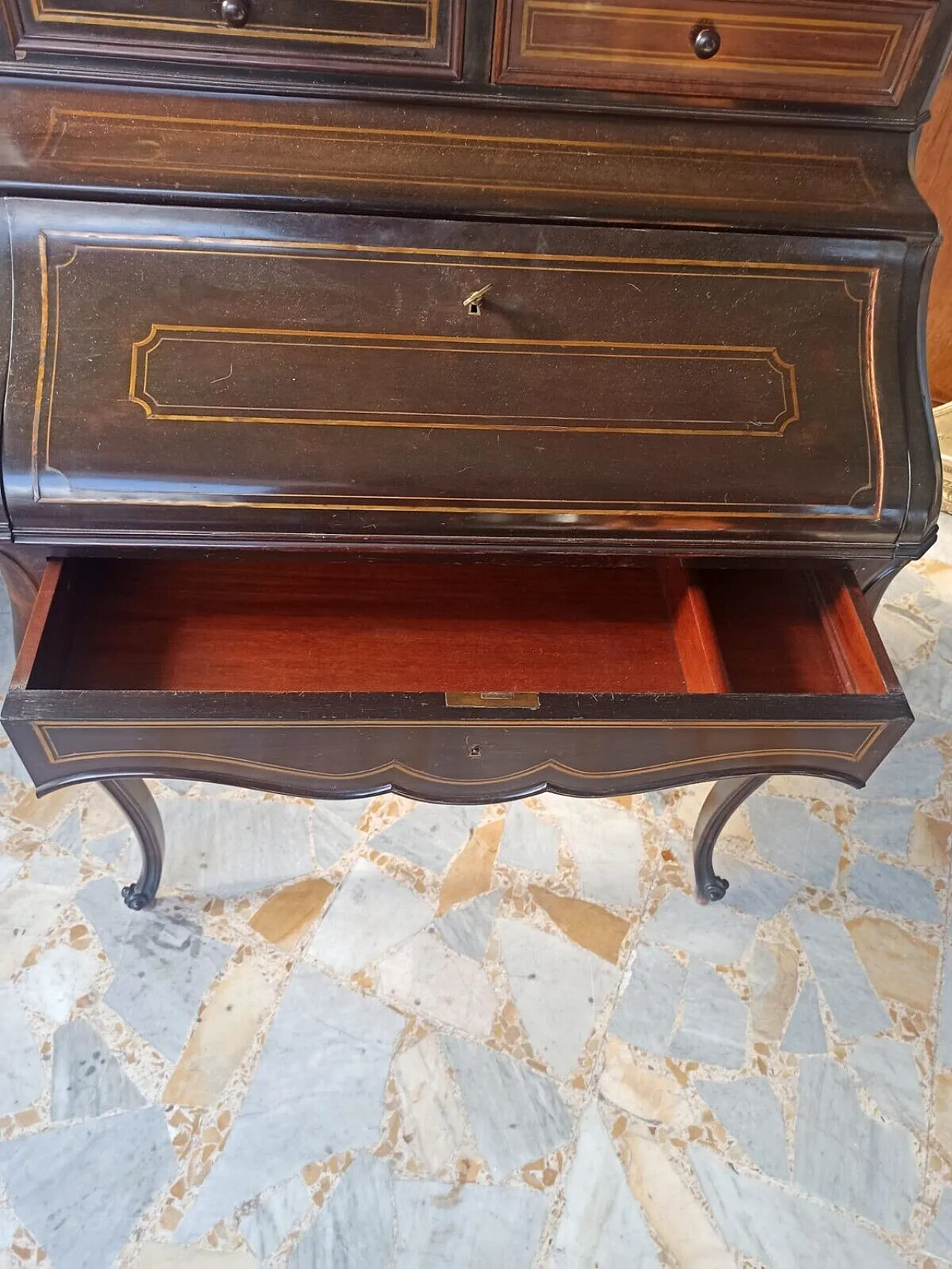 Mahogany bureau with Napoleon III riser, 19th century 9