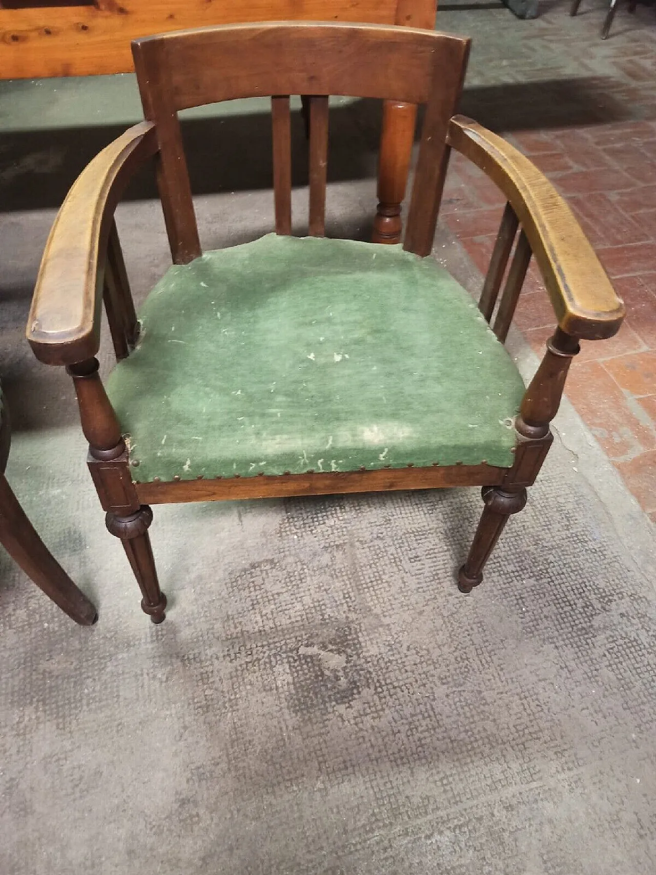 Pair of Genoese walnut armchairs, 19th century 13