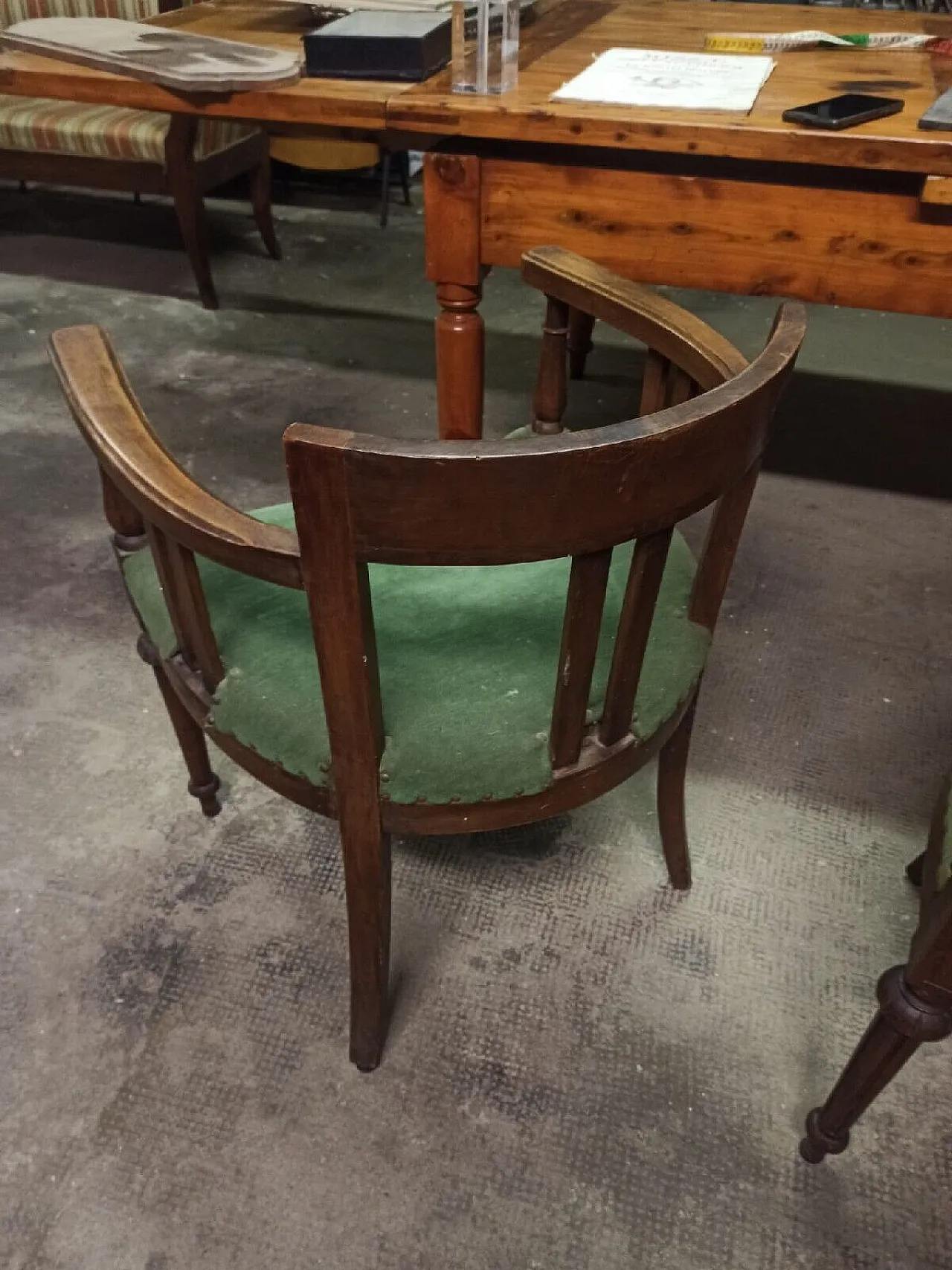 Pair of Genoese walnut armchairs, 19th century 14