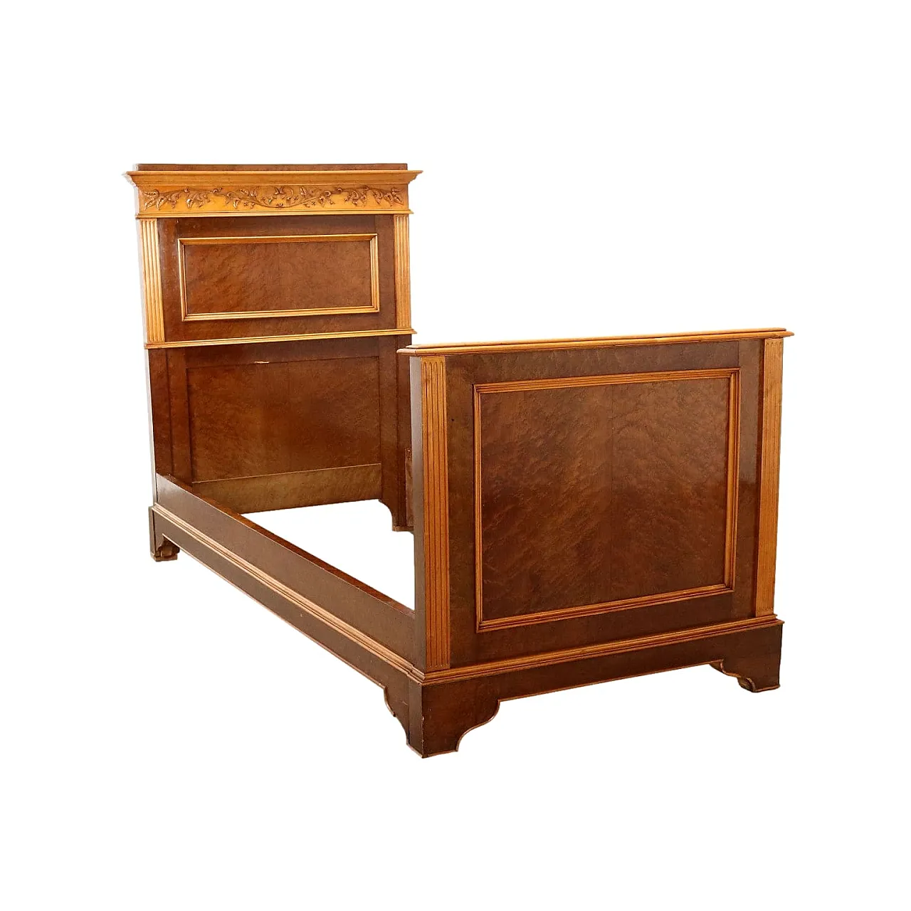 Mahogany Art Nouveau bed, 19th century 1