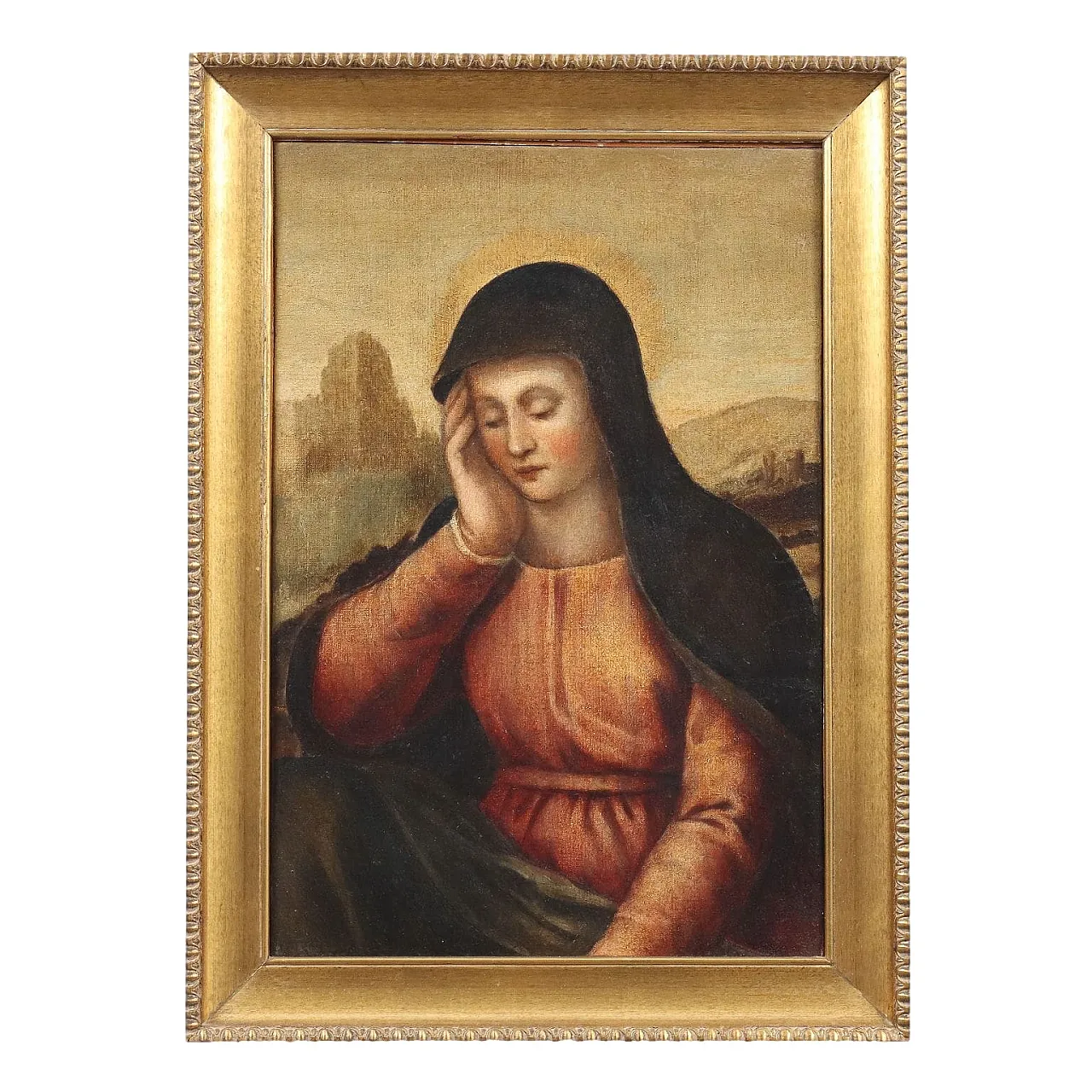 Dipinto Madonna Dolente, olio su tela, '800 1